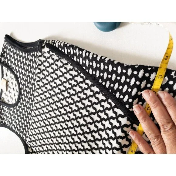 Torn By Ronny Kobo Black & White Sleeveless Patterned Knit Dress SZ XS - Picture 7 of 7